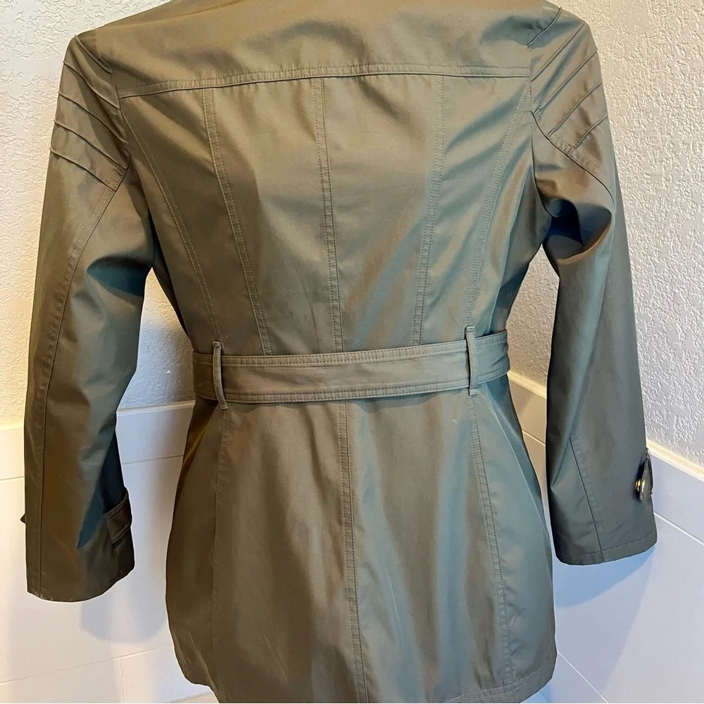 Michael Kors water-resistent Anorak Olive Green Women's Belted Jacket size M - Picture 3 of 10